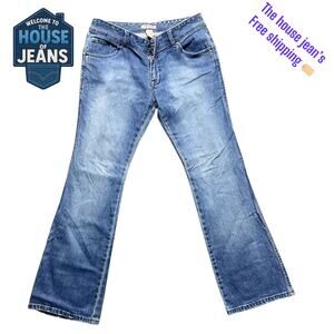 Dear Abby Women’s Size 10 Bootcut Jeans Blue Stretch Denim Mid Rise Flare Leg